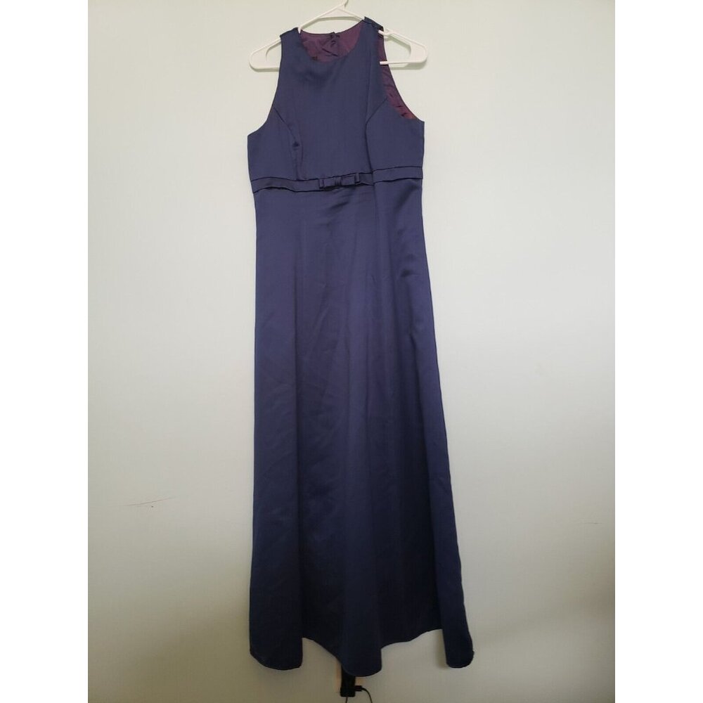 Scott McClintock Women 12 Formal Dress Prom Dark Blue Sleeveless Maxi Bridesmaid - Picture 1 of 8